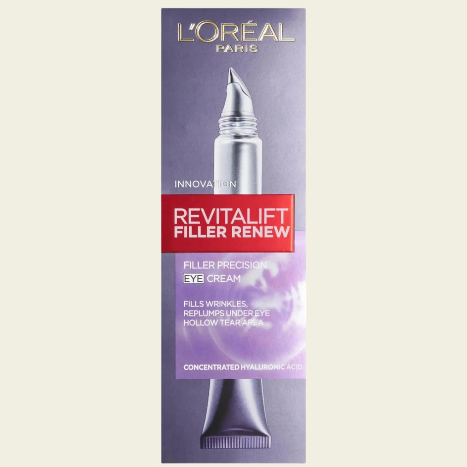 L’Oréal Paris Revitalift Filler Replumping Anti-Ageing Eye Cream, Targets Wrinkles, Replumps and Fills Under Eye Area, with Concentrated Hyaluronic Acid, 15ml