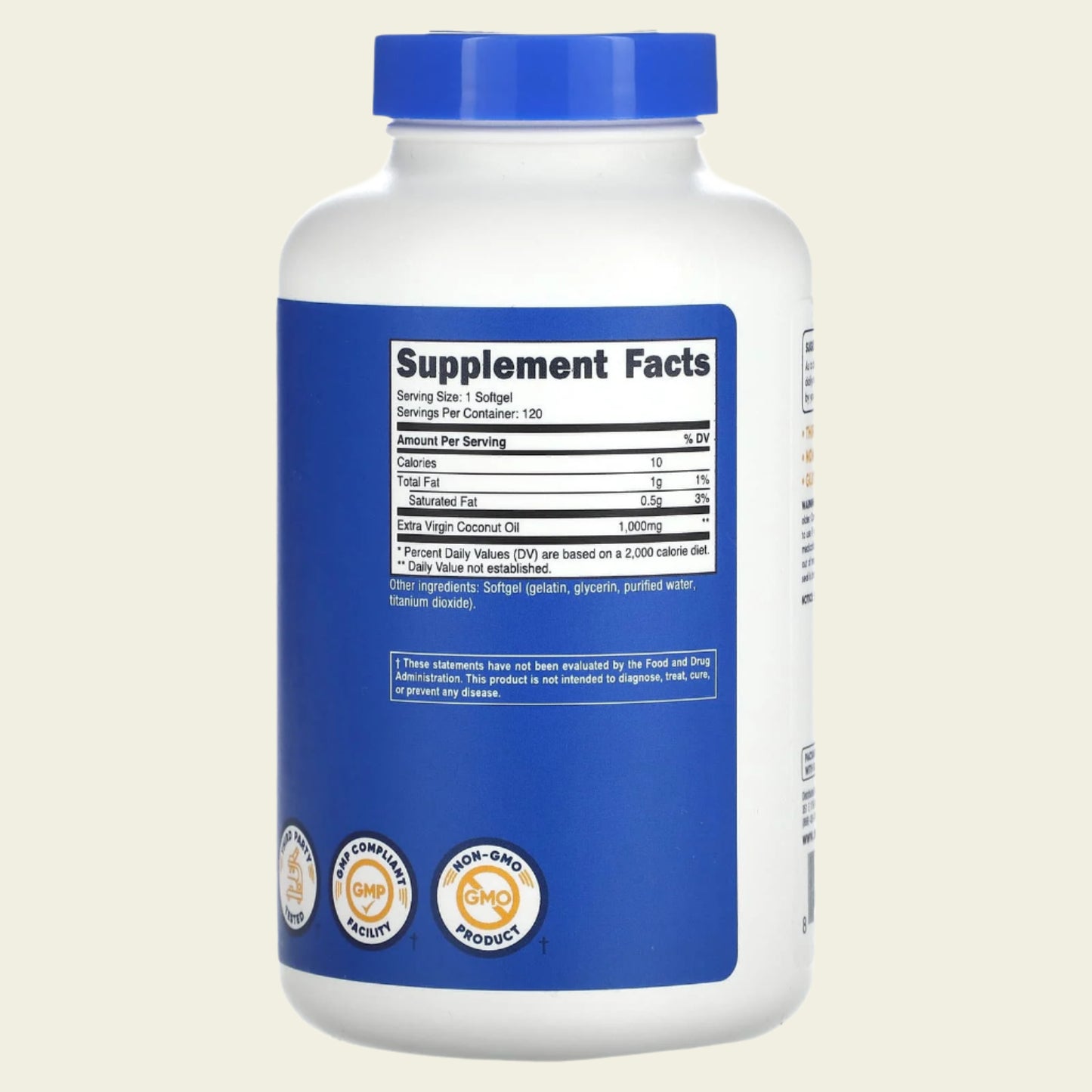 Nutricost, Coconut Oil, 1,000 mg , 120 Softgels