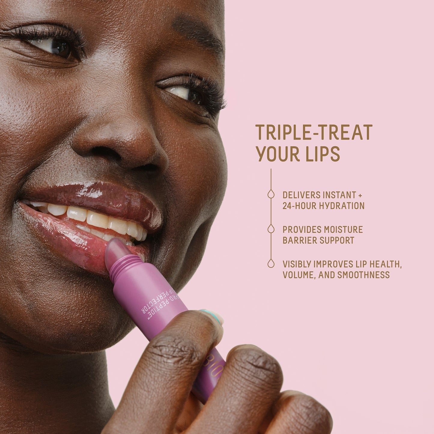 Biossance Lip Perfector, hydrating lip balm, lip balm for dry lips, peptide lip treatment, lip plumper balm, squalane lip balm, hyaluronic acid lip balm, best lip balm for chapped lips, long-lasting lip hydration, UK lip balm for sensitive skin