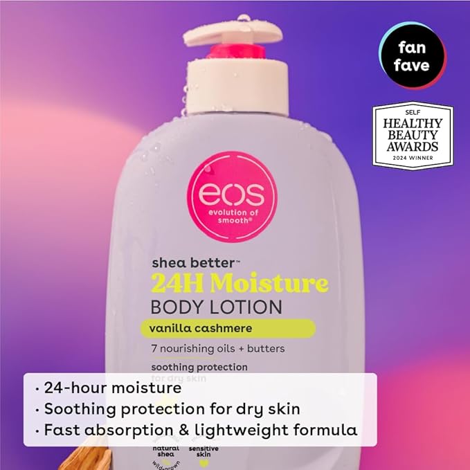 eos vanilla cashmere body lotion shea better 24hr moisture - 16 oz/473 ml