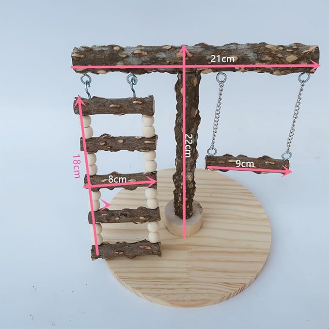 Vokowin Bird Playground Simple Stand Bridge Swing Climbing Wooden Training Ladder