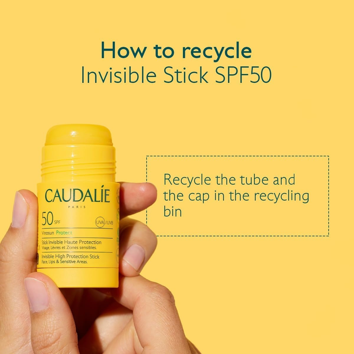 Caudalie Vinosun Protect Invisible High Protection Stick SPF50-15 G, Sunscreen for children's, men and women, SPF 50+, Premium Beauty, Buy skincare products online in UK AT luxsupp.com