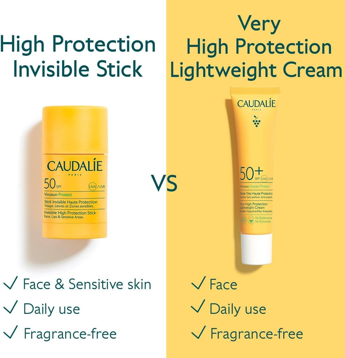 Caudalie Vinosun Protect Invisible High Protection Stick SPF50-15 G, Sunscreen for children's, men and women, SPF 50+, Premium Beauty, Buy skincare products online in UK AT luxsupp.com
