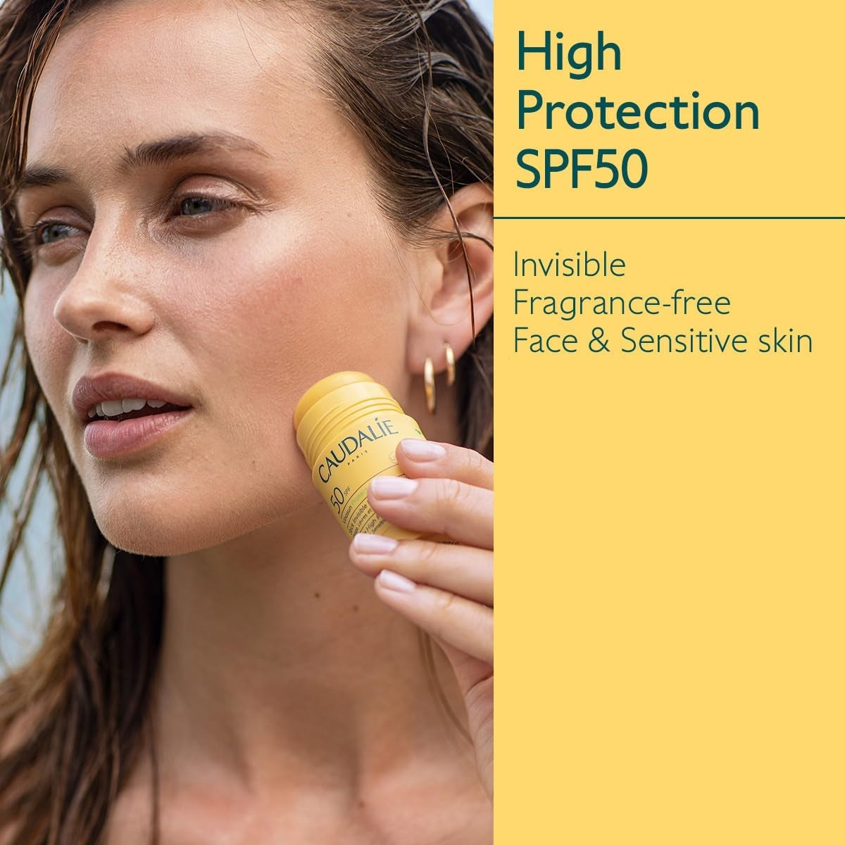 Caudalie Vinosun Protect Invisible High Protection Stick SPF50-15 G, Sunscreen for children's, men and women, SPF 50+, Premium Beauty, Buy skincare products online in UK AT luxsupp.com