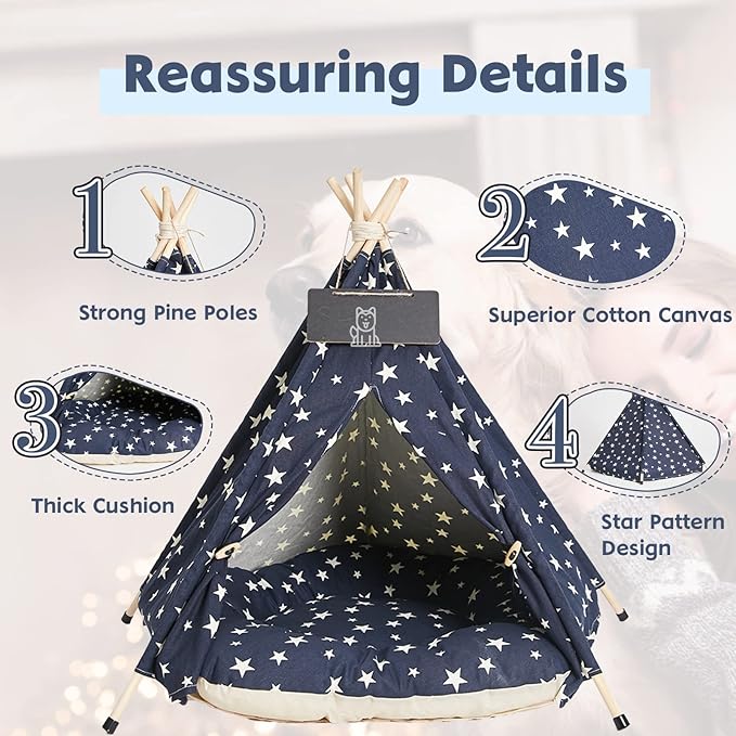 Pets Teepee Dogs Tent Teepee Tent 50x50x60cm