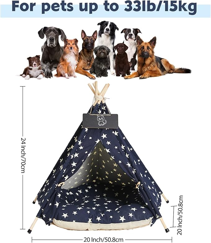 Pets Teepee Dogs Tent Teepee Tent 50x50x60cm
