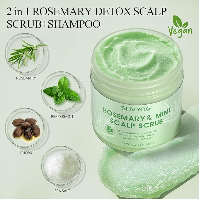 SHVYOG Rosemary and Mint Scalp Exfoliator Hair Treatment Nourishing Detox Hair Scrub 100 g