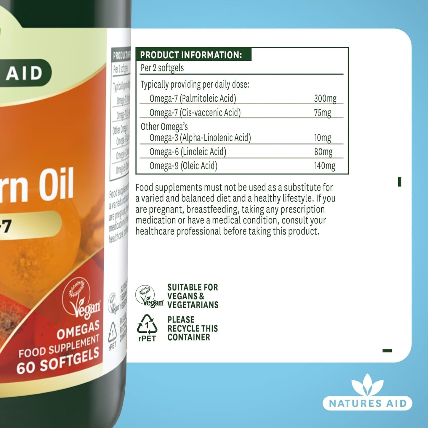 Omega 3, 6, 7, 9, fatty acids, sea buckthorn oil, high omega 7, food supplement, Phytonutrients, Palmitoleic Acid, made in UK