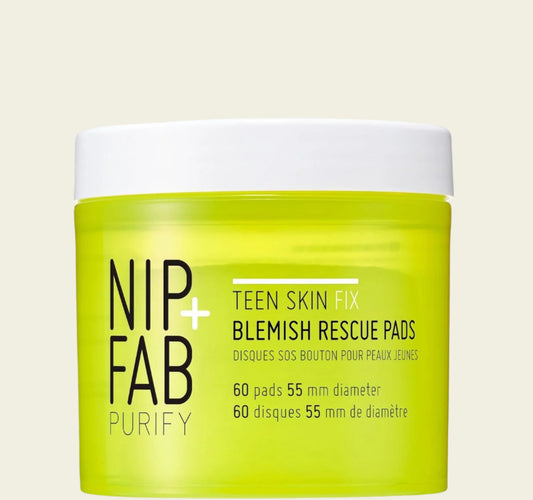 Nip + Fab Teen Skin Fix Zero Breakout Rescue Face Pads | Salicylic Acid & Wasabi Extract | 60 Pads