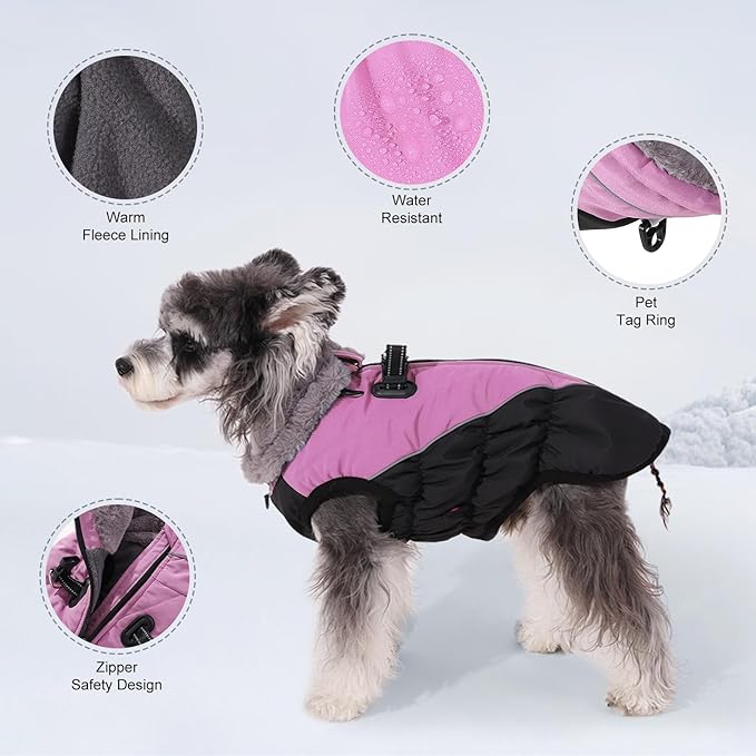 Poseca Dog Winter Coat Warm Dog Coat Reflective Windproof