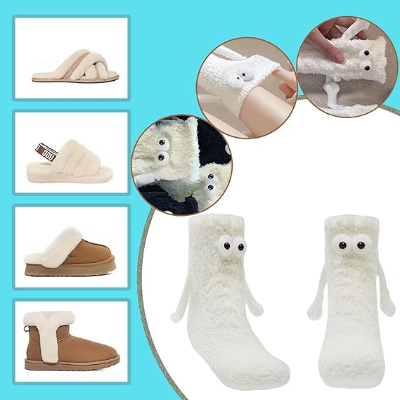 Magnetic Attraction Cartoon Eye Couple Socks
