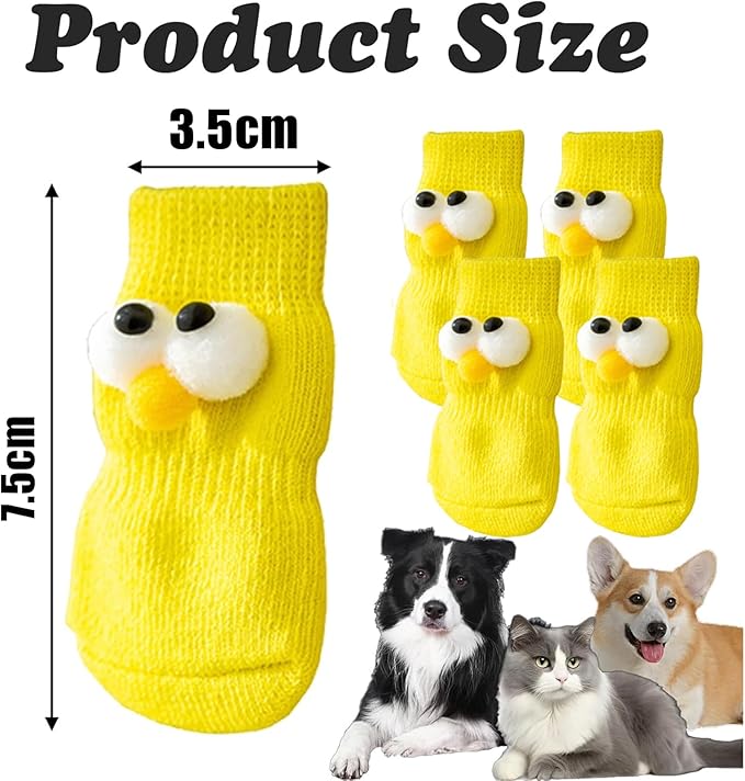 4Pcs Cute Pet Dog Socks