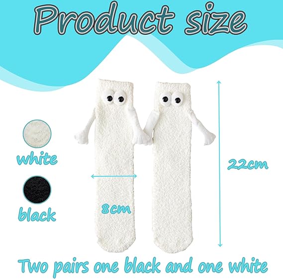 Magnetic Attraction Cartoon Eye Couple Socks