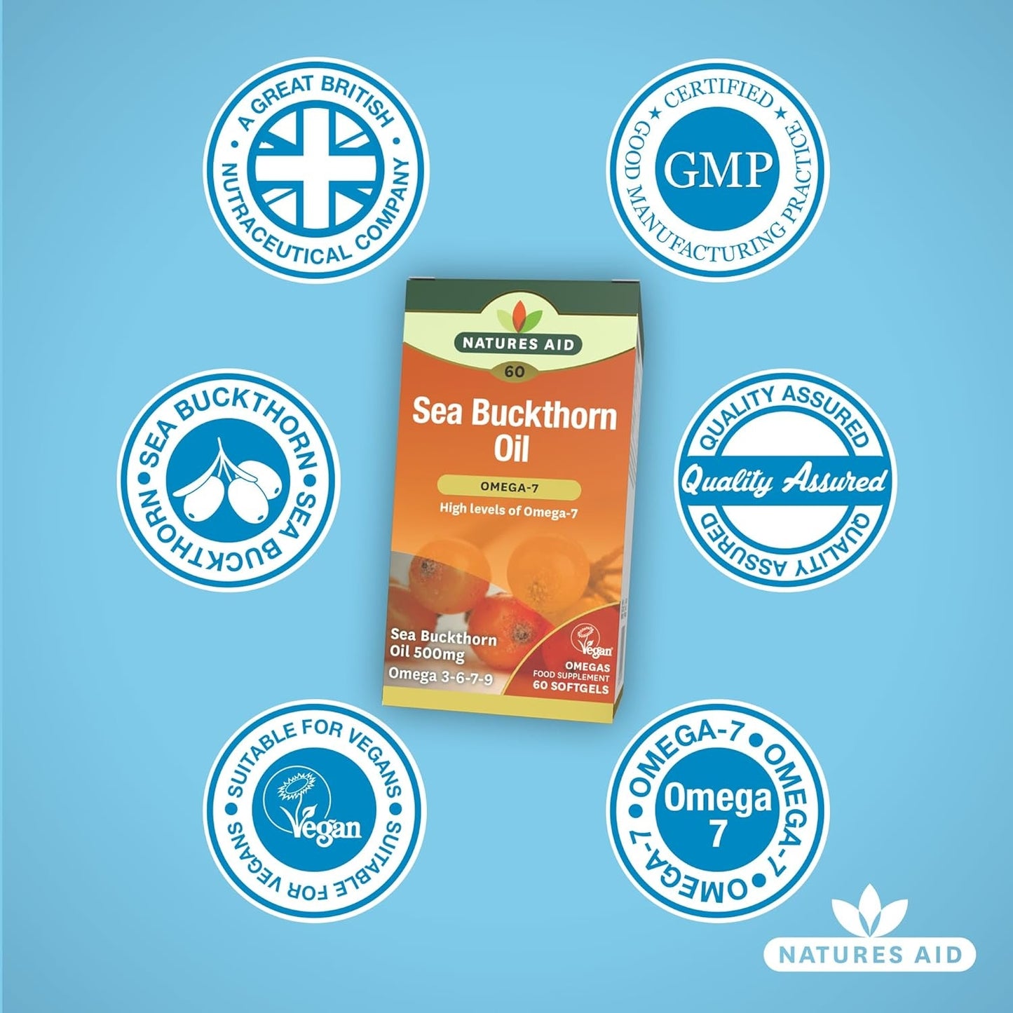 Omega 3, 6, 7, 9, fatty acids, sea buckthorn oil, high omega 7, food supplement, Phytonutrients, Palmitoleic Acid, made in UK