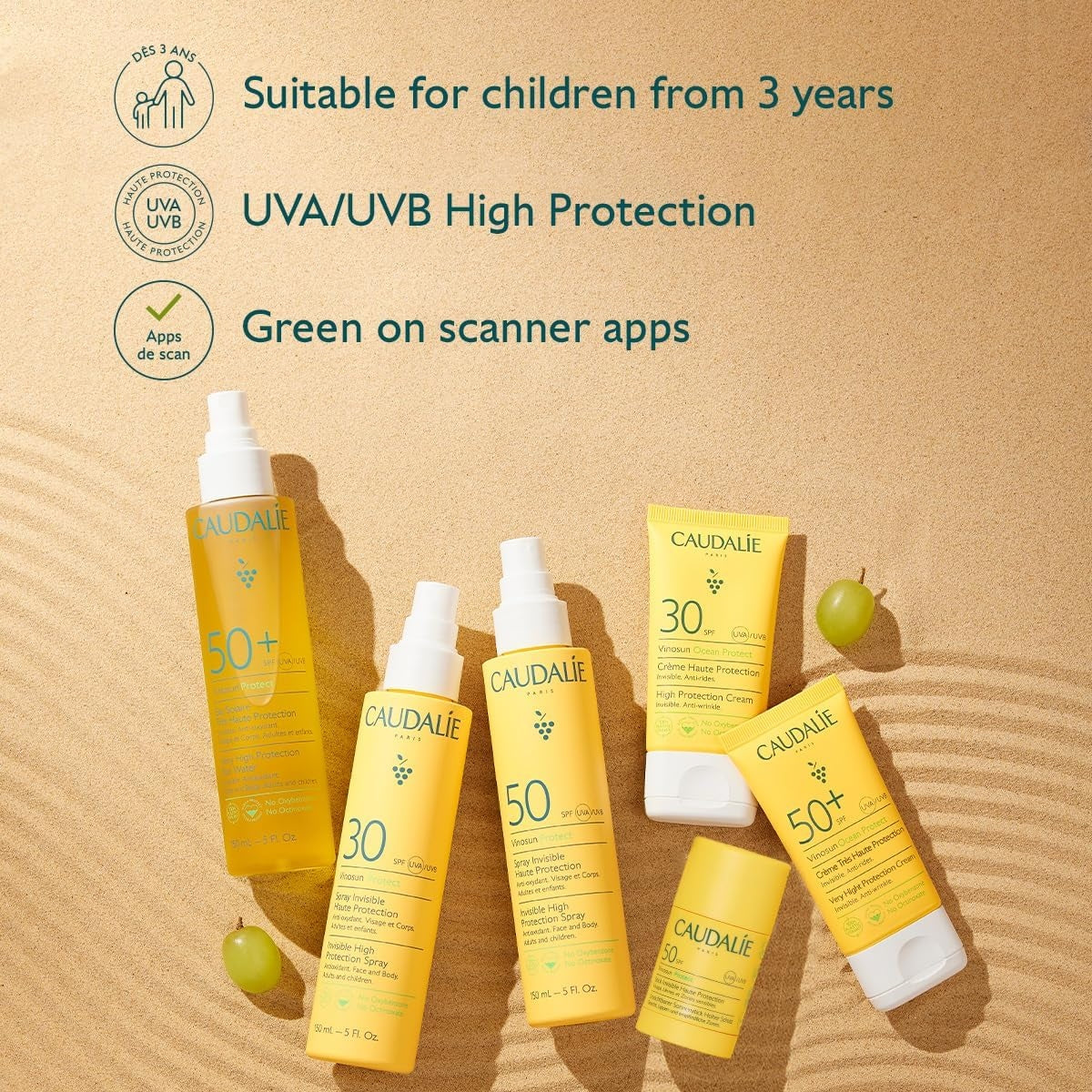 Caudalie Vinosun Protect Invisible High Protection Stick SPF50-15 G, Sunscreen for children's, men and women, SPF 50+, Premium Beauty, Buy skincare products online in UK AT luxsupp.com