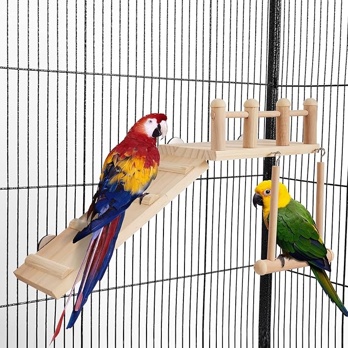 TeTupGa Hamster Bird Perches Cage