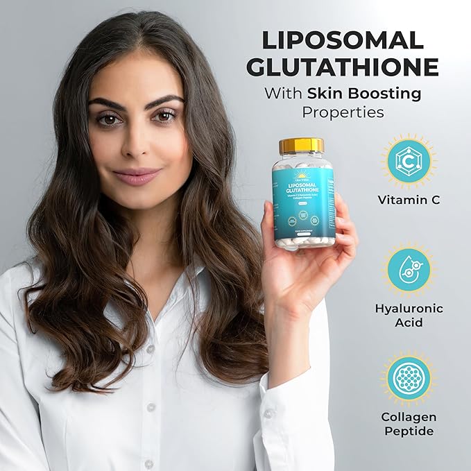 Liposomal Glutathione - 1850mg - Vitamin C | Hyaluronic Acid | Collagen Peptide (60 Softgels)