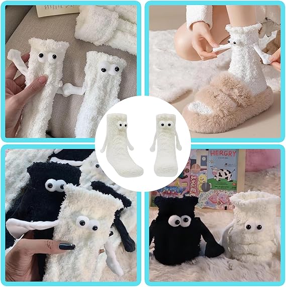 Magnetic Attraction Cartoon Eye Couple Socks