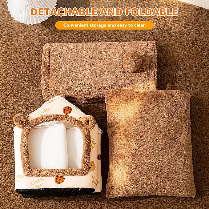 ALLSOPETS Dog House Indoor Foldable Cat Cave Bed