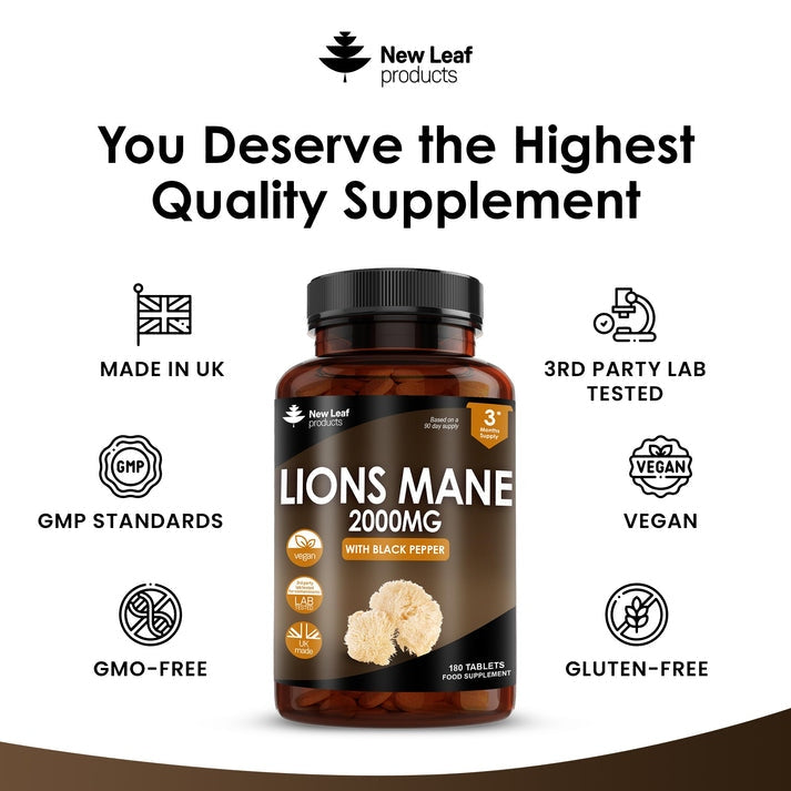 Lions Mane Mushroom Extract Supplement 2000mg