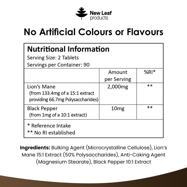 Lions Mane Mushroom Extract Supplement 2000mg