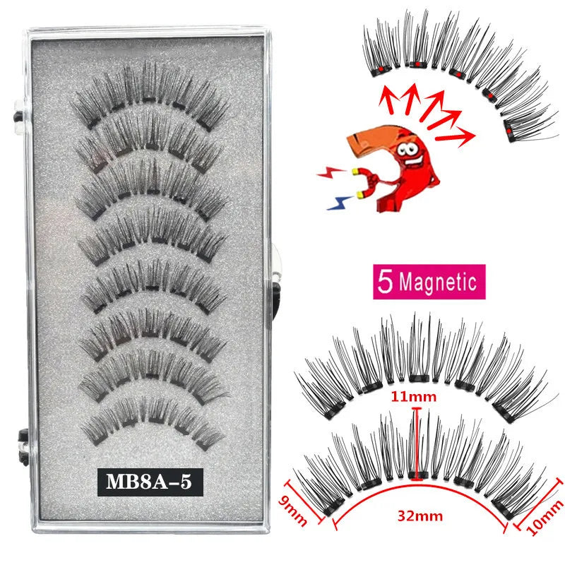 5 Magnetic Eyelashes Curler Set Long 3D Mink Magnetic Lashes Magnetique Natural Thick False Eyelashes with Magnetic Tweezers