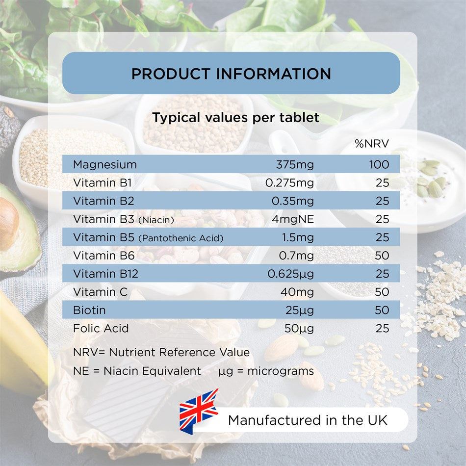 Magnesium Tablets. Made in the UK for optimal quality. Enhance vitality & Benefits for Your Bones, Teeth & Energy Levels. Order online in UK