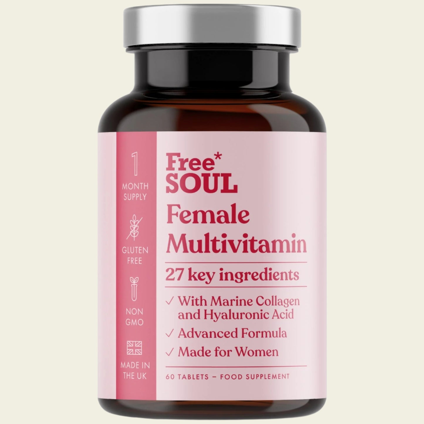 Women's Multivitamins & Minerals with Marine Collagen & Hyaluronic Acid | 60 Tablets