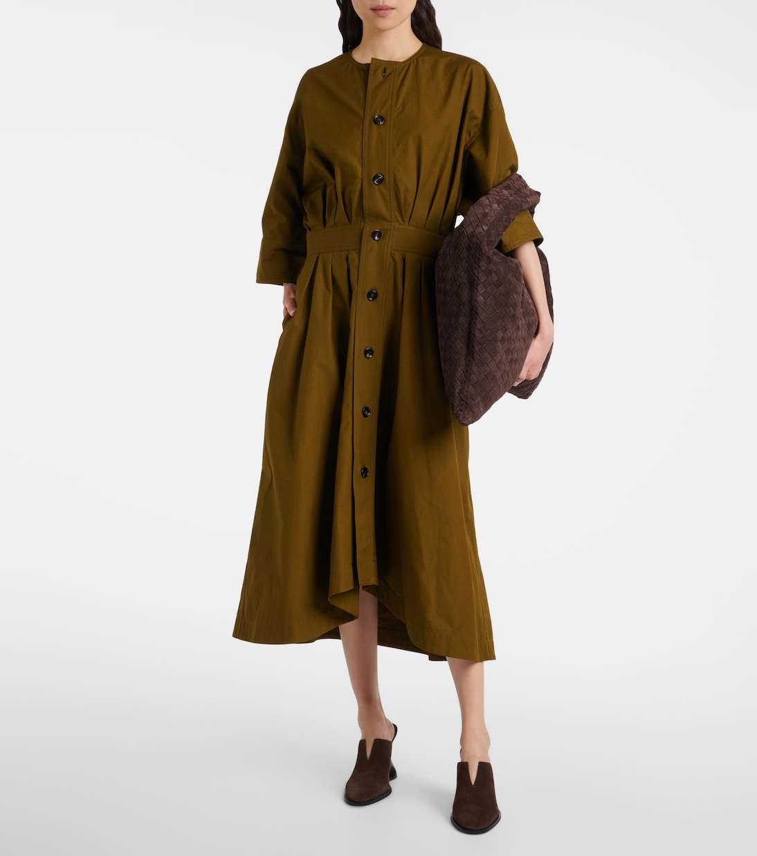 Bottega Veneta Hop Intrecciato Large suede shoulder bag