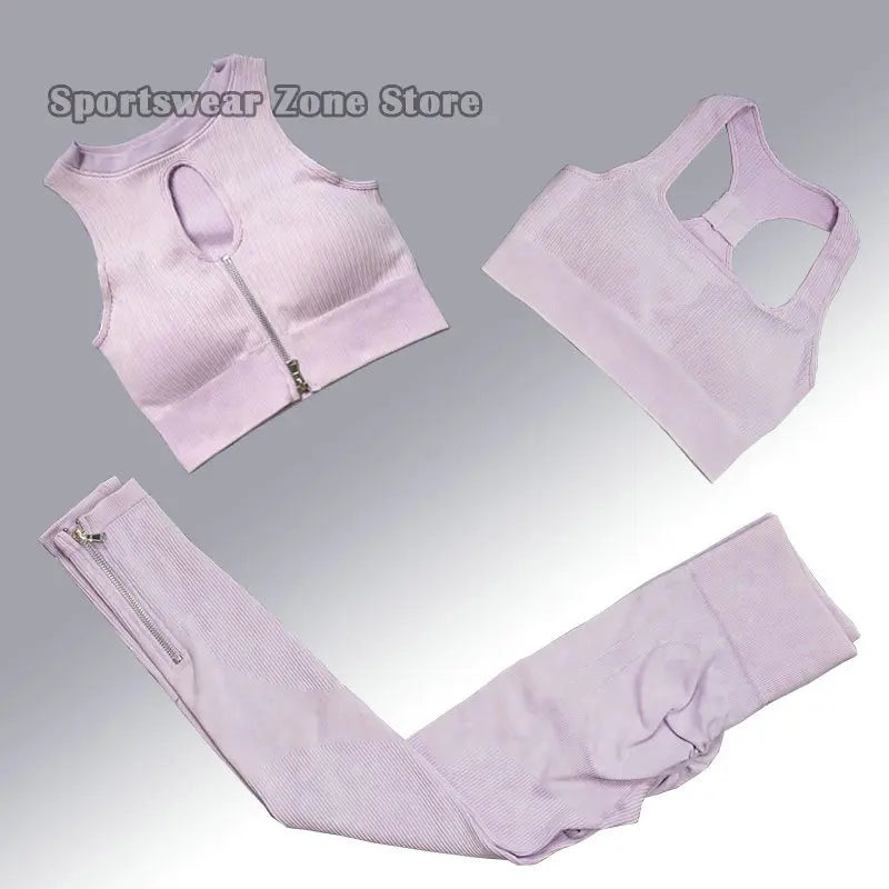 Yoga Suit High Waist Leggings Running Training Tights Sports Outfits Long Sleeve Crop Top Bra Seamless Fitenss Set Fitness Wear