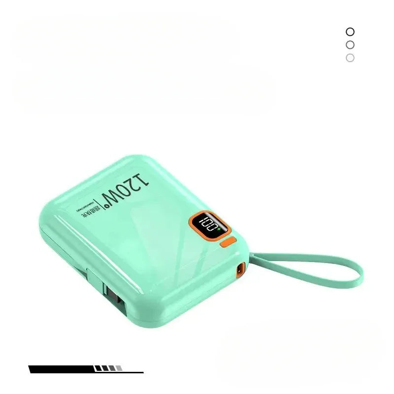 100000mAh 120W Portable Power Bank High Capacity Cable Two-way Fast Charging Mini Powerbank For Xiaomi IPhone Samsung 2025 New