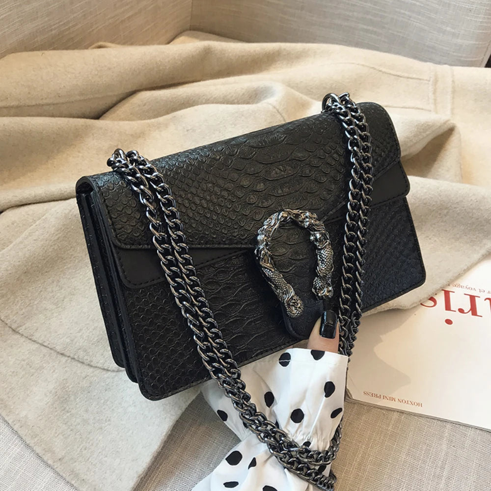 The 2025 new retro crocodile-patterned chain Dionysus bag is a high-end single-shoulder crossbody women's bag