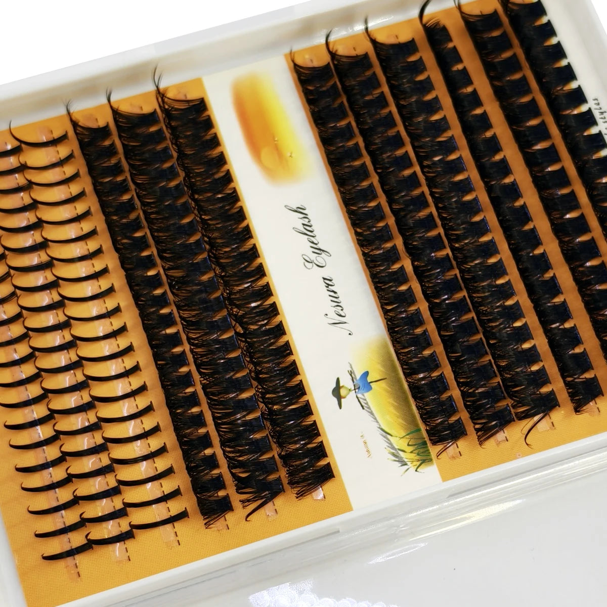 HBZGTLAD 12rows DIY Lash Extension Kit D Curl Spikes60D80D100DMIXC Dwith black Waterproof Lash Bond and Seal Waterproof Tweezers