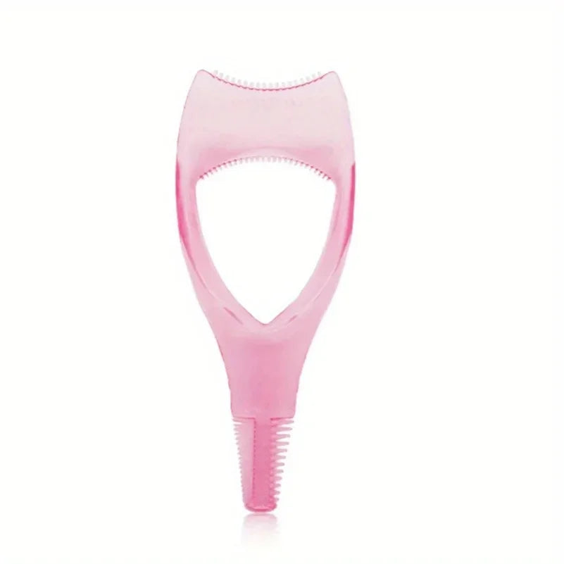 3 in 1 Mascara Applicator Template with Eyelash Curler Guard and Case, Eyeliner Holder, Eyelash Aid, Eyebrow Drawing Tool