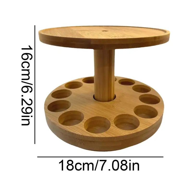 2 Tier Essential Oil Display Stand storage Shelf Wooden Exquisite Rack With 12 Grooves Compartments 2 Tier Fragrance Oil Shelf