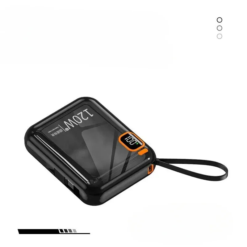 100000mAh 120W Portable Power Bank High Capacity Cable Two-way Fast Charging Mini Powerbank For Xiaomi IPhone Samsung 2025 New