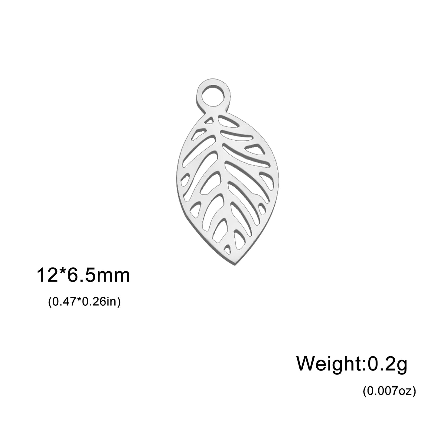 EUEAVAN 5pcs Stainless Steel Charms for Jewelry Making Leaves Lotus Flower Star Pendant Mini Charm Necklace Bracelet DIY Gifts
