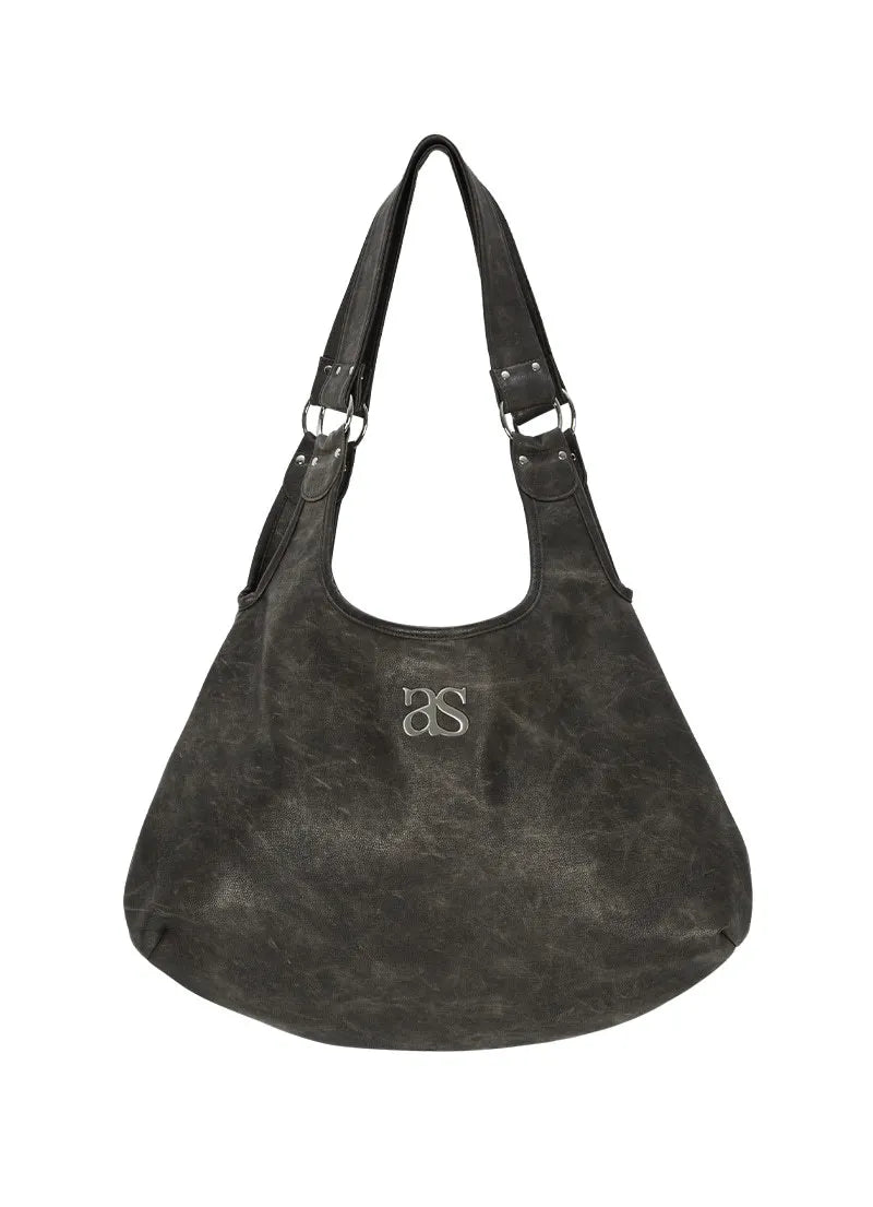 Retro Washed Large Capacity Crescent Bag Single Shoulder Tote Women's Brand Moon Tooth Bag Casual Handbag for Women
