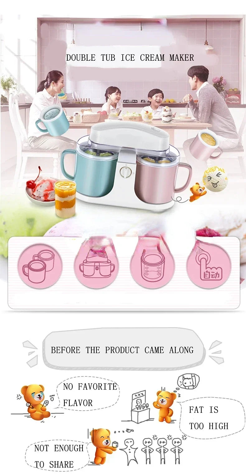 Popular Mini Home Soft Ice Cream Maker Machine 1L