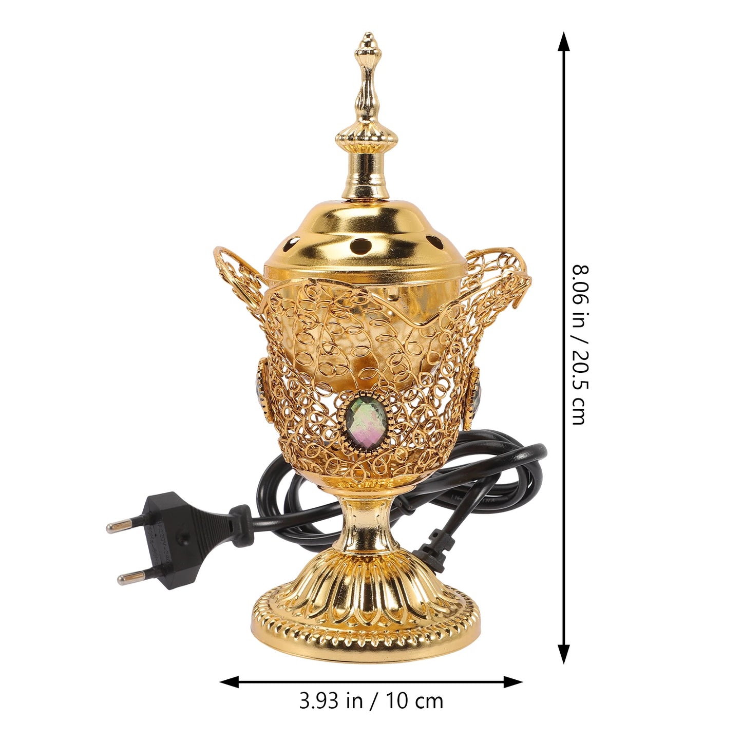 Incense Burner Electric Home Decor Censer Metal Aromatherapy Stove Middle Eastern Style Living Room Table Desk Furnishing decor