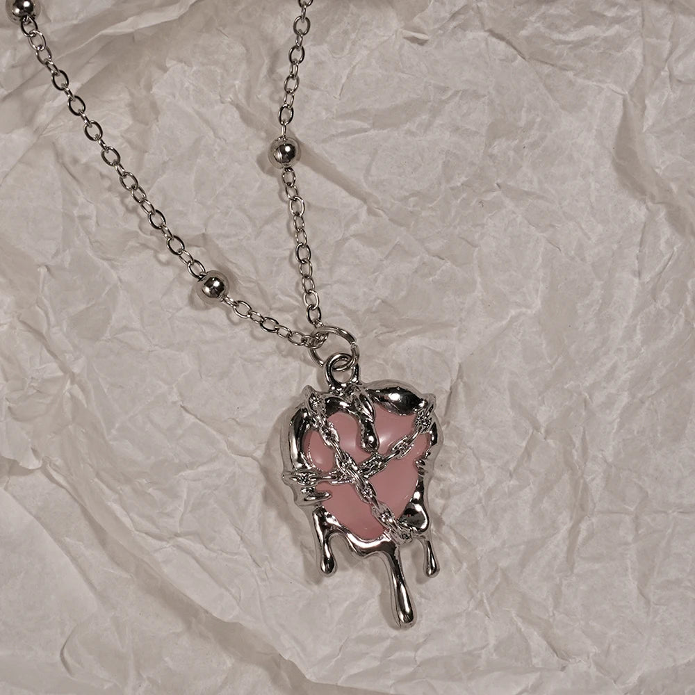 Y2K Sweet Cool Girl Personalized Creative Cross Love Pendant Necklace, Suitable for Daily Wearing