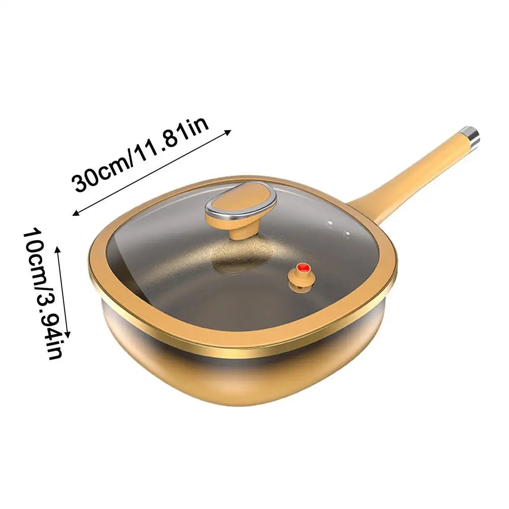 Titanium Alloy Non-Stick Pot with Lid 30CM Large Capacity Household Frying Pan Kitchen Induction Cooker Gas Stove Universal