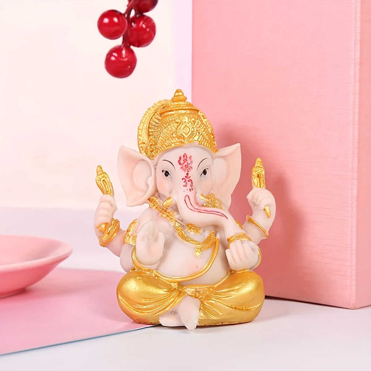 1pc Creative Thai Ganesha Figurine - Resin Elephant God Statue - Tabletop Ornament | Elephant Deity | Detailed Artistry