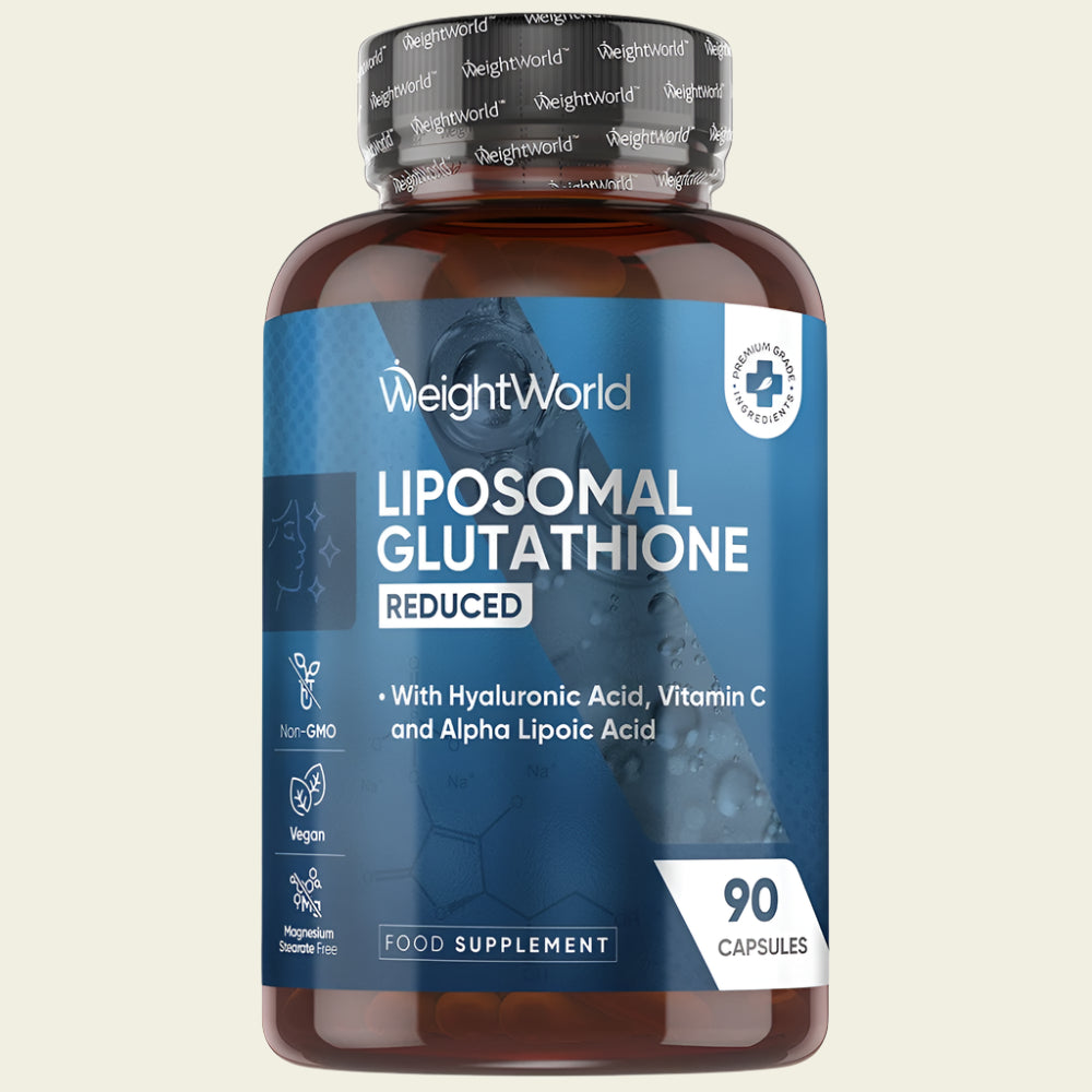 WeightWorld L-Glutathione Supplement | 1000mg | 90 Capsules | Reduced Liposomal Glutathione Capsules | Vegan | with Vitamin C, Hyaluronic Acid & Alpha Lipoic Acid