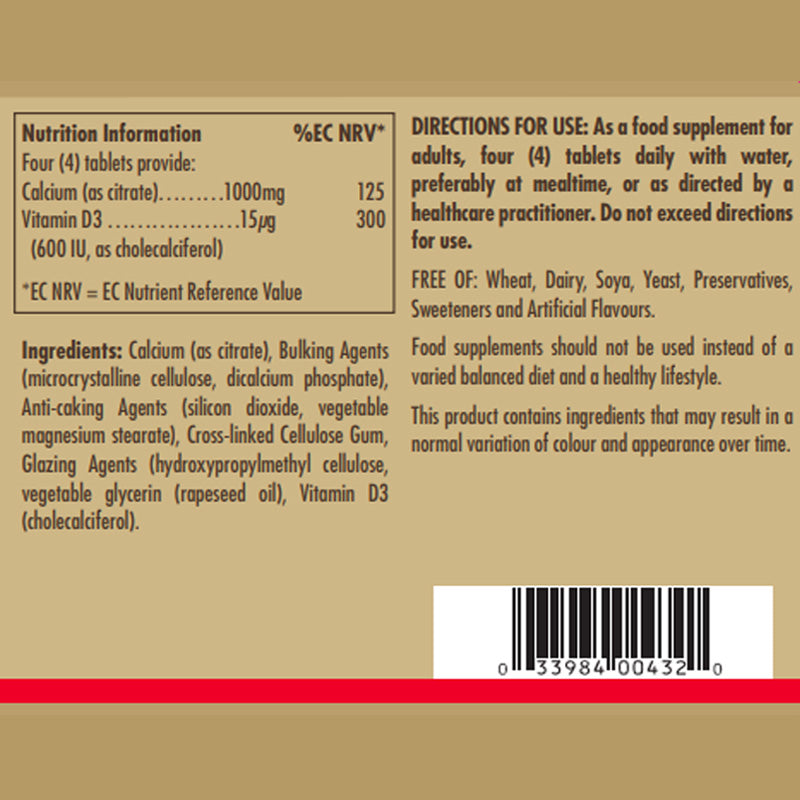 Solgar Calcium Citrate With Vitamin D3 - 240 Tablets