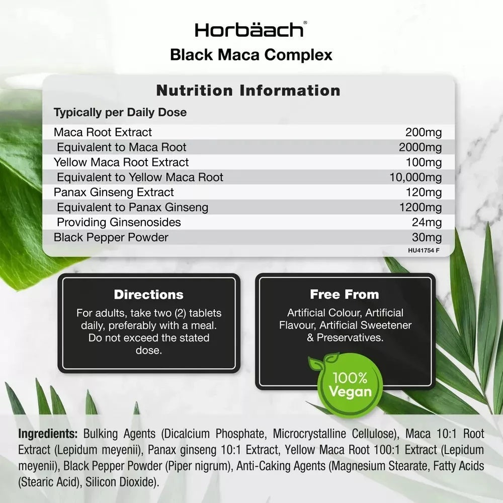 Black Maca Root Complex 12,000 mg | 180 Tablets