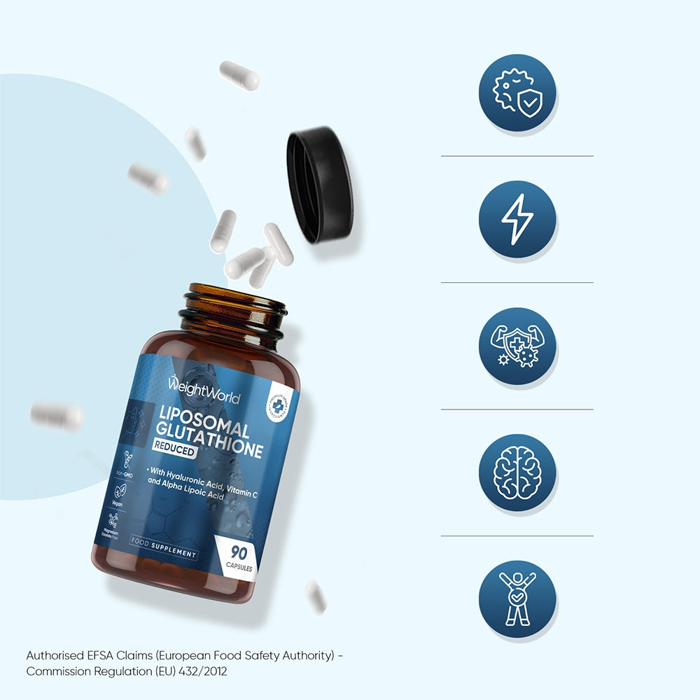 WeightWorld Liposomal-Glutathione Supplement | 1000mg | 90 Capsules | Vegan