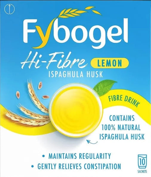 Fybogel Orange Fiber Supplement Sachets, 10 Count - Natural Digestive Support, Gentle Relief, Easy Mix Powder, Daily Use, Convenient Packets for Regularity, Healthier Lifestyle, Ispaghula Husk, Laxatives for Constipation, Sugar-free & gluten-free, orange, lemon, inulin, fiber, buy high fibre supplements online in UK at luxsupp
