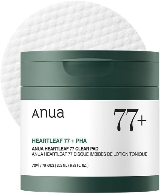 ANUA Heartleaf 77 Toner Pad, Mild Exfoliating Facial Pads for Glass Skin - 70 Pads