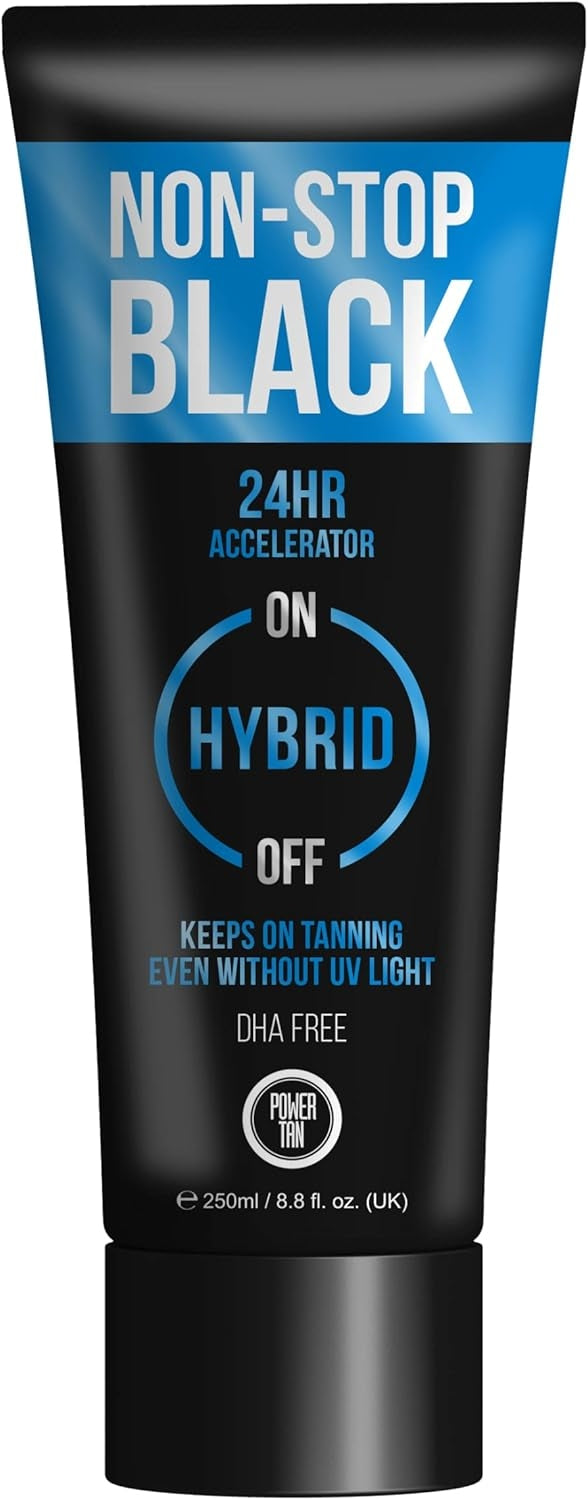 Non-Stop Black (DHA Free) Hybrid UV Sunbed Tanning Accelerator Lotion 250ml